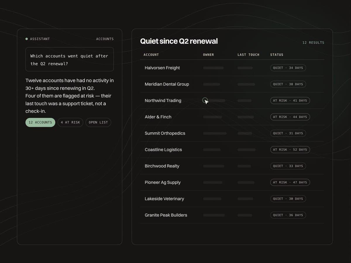 AI-Assisted CRM — assistant interface